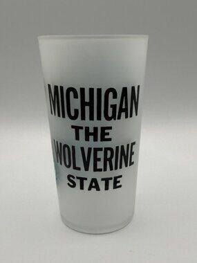 Vintage 1950's Michigan Frosted Souvenir Glass